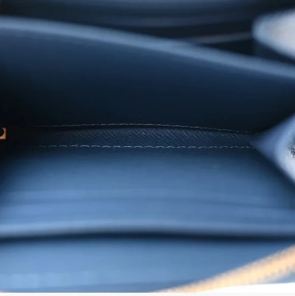 Monogram Cotton Denim Zip-Around Wallet in Blue - Picture 8 of 13